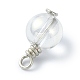 電気メッキガラスチャーム  プラチナ銅線ループ付き  丸いボールのチャーム  透明  18x10mm  穴：2.5mm PALLOY-JF02393-2