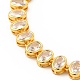 Clear Cubic Zirconia Oval Link Chain Necklace NJEW-E074-02G-3