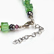 Galvanoplastie perles de verre bracelets BJEW-JB03865-04-3