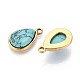 Подвески из синтетической бирюзы в форме капли STAS-N109-210C-G-2