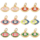 Nbeads 12Pcs 6 Style Brass Micro Pave Clear Cubic Zirconia Charms KK-NB0001-44-1