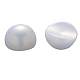 ABSプラスチックパール調カボション  ネイルアートの装飾の付属品  虹メッキ  半円  ホワイト  6x4mm MRMJ-Q092-6mm-C01-2