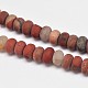 Natural Frosted Red Jasper Rondelle Bead Strands G-O032-6x4mm-01-2