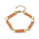 Bracelets de chaîne à maillons rectangulaires en polyester ciré tressé BJEW-JB10000-05-1