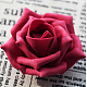泡造花バラ  偽の花の茎  DIY ブーケウェディングパーティーホームデコレーション用  暗赤色  21~23x6.5~8cm  25個/箱 AJEW-CJ0004-02-3