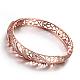 Rose Gold Plated Filigree Brass Cubic Zirconia Hollow Bangles BJEW-BB05661-RG-1