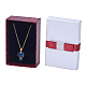 Cajas de joyas de cartón rectangular rellenas de algodón kraft con bowknot X-CBOX-N006-03-7