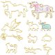 CHGCRAFT 32Pcs Animal Open Back Bezel Pendants for Epoxy Resin Sitting Unicorn Hollow Frame Big Dangle Charms Gold Filigree Animal Hanging Ornament Bezel Setting Tray FIND-CA0002-86-1