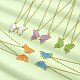 2Pcs Alloy Butterfly Pendant Necklaces NJEW-JN04550-6