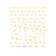 3dゴールドスタンピングネイルデカールステッカー  メタルムーンスターハートジオメトリ粘着性3Dネイルアート用品  女性の女の子のためのDIYネイルアートデザイン  星空模様  90x77mm MRMJ-R090-56-DP3193-1