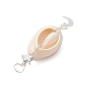 3 шт. 3 стиля подвески из натуральной ракушки каури с медной проволокой и стеклянным жемчугом PALLOY-JF03504-5