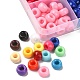 375 pièces de perles en plastique opaques de 15 couleurs KY-FS0001-15-4