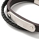Bracelet multi-rangs double tour tressé en cuir microfibre avec 304 fermoir aimanté en acier inoxydable pour homme femme BJEW-C021-13-P-5