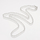 Латунные кабельные цепи ожерелья NJEW-R165-09S-2