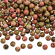 Nbeads Natural Unakite Round Beads Strands G-NB0004-87A-7
