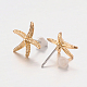 Starfish/Sea Stars Alloy Stud Earrings EJEW-O068-134G-2