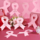 Ph pandahall 乳がん啓発紙リボン 50 個  6 x 4.8インチの大きなピンクのリボン、4mmの穴のグログランリボンデカール、啓発イベントのサポートグループや女性のケア用の装飾。 AJEW-PH0004-25-5