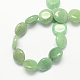 Flat Round Gemstone Natural Green Aventurine Stone Beads Strands G-S110-08-2