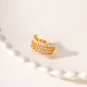 Anneaux en laiton creux avec perles d'imitation abs pour femmes OP9708-3-4