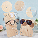 Nbeads 2 セット木製ガラスディスプレイスタンド  3 層/2 層サングラスフレームディスプレイラック白卓上小売眼鏡ホルダージュエリーオーガナイザー眼鏡サングラスシェードディスプレイ ODIS-NB0001-30-4
