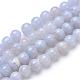 Chapelets de perle en agate de dentelle bleue naturelle G-R412-17-5mm-1