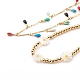 Colliers de perles en laiton et 304 ensembles de colliers à pendentif en forme de larme en acier inoxydable NJEW-JN03335-01-2