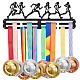 Superdant 女性ランニングメダルハンガー棚賞リボンホルダーメダルフックディスプレイ壁ラックフレームディスプレイラック 40 メダル女性アスリートギフト ODIS-WH0021-652-1