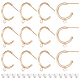 BENECREAT 12Pcs Brass Ring Stud Earring Findings KK-BC0011-04-1