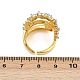 Женское кольцо-манжета с микропаве из латуни и кубическим цирконием RJEW-L132-05G-5