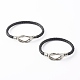 Braided Imitation Cowhide Leather Cord Bracelets for Couple BJEW-JB06443-33