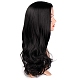 長いウェーブの巻き毛のかつら  中部合成かつら  耐熱高温繊維  女性のために  ブラック  23.62インチ（60cm） OHAR-I019-08-2