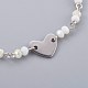 Bracelet de cheville avec breloque de perles en verre AJEW-AN00235-3