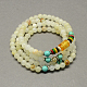 4-Loop-Wrap Buddha Meditation gelbe Jade Perlen Armbänder BJEW-R039-16-1