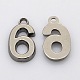 Rack Plated Zinc Alloy Number Charms PALLOY-A062-6B-NR-1
