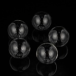 Handmade Blown Glass Globe Ball Bottles, for Glass Vial Pendants, Round, Clear, about 28mm in diameter, hole: 2mm
