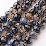 Chapelets de perles veines de dragon en agate naturelle, ronde, teints et chauffée, 6mm, Trou: 1mm, Environ 64 pcs/chapelet, 14.5 pouce