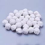 Perles acryliques de fleur blanche, environ 16 mm de large, Longueur 16mm, Trou: 1.8mm