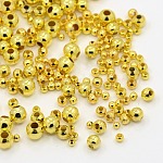 Perles séparateurs en fer, ronde, or, 2~5mm, Trou: 1~2mm