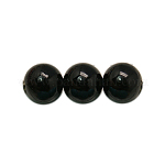 Synthetischen schwarzen Steinperlen Stränge, Runde, bemalt, Schwarz, 4 mm, Bohrung: 1 mm