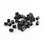 5 cuentas mm melty pe hama beads, pequeñas cuentas pe diy, tubo, negro, 5x5mm, agujero: 3 mm