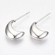 Brass Half Hoop Earrings KK-R117-035P-NF