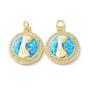 Латунные микропаве прозрачные подвески с фианитом KK-C045-05G