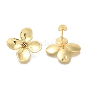 Серьги-гвоздики из латуни с цветочным покрытием EJEW-H016-26G