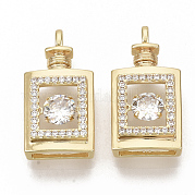 Brass Micro Pave Clear Cubic Zirconia Pendants ZIRC-T011-17G-NF