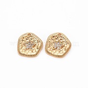 Brass Micro Pave Clear Cubic Zirconia Charms KK-S356-732