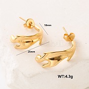 Серьги-гвоздики из нержавеющей стали в форме буквы С CA6141-4