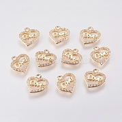 Brass Micro Pave Cubic Zirconia Charms KK-A144-037G
