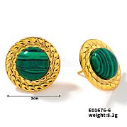 Милые плоские круглые серьги-гвоздики из варисцита на лето DG6312-6
