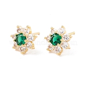 Серьги-гвоздики с кубическим цирконием EJEW-F282-22G