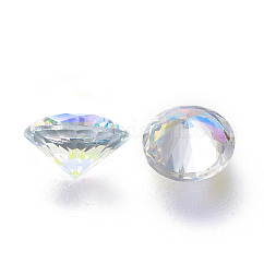 Cabochons en zircone cubique à dos pointu, forme de diamant à facettes, cristal ab, 5x3mm